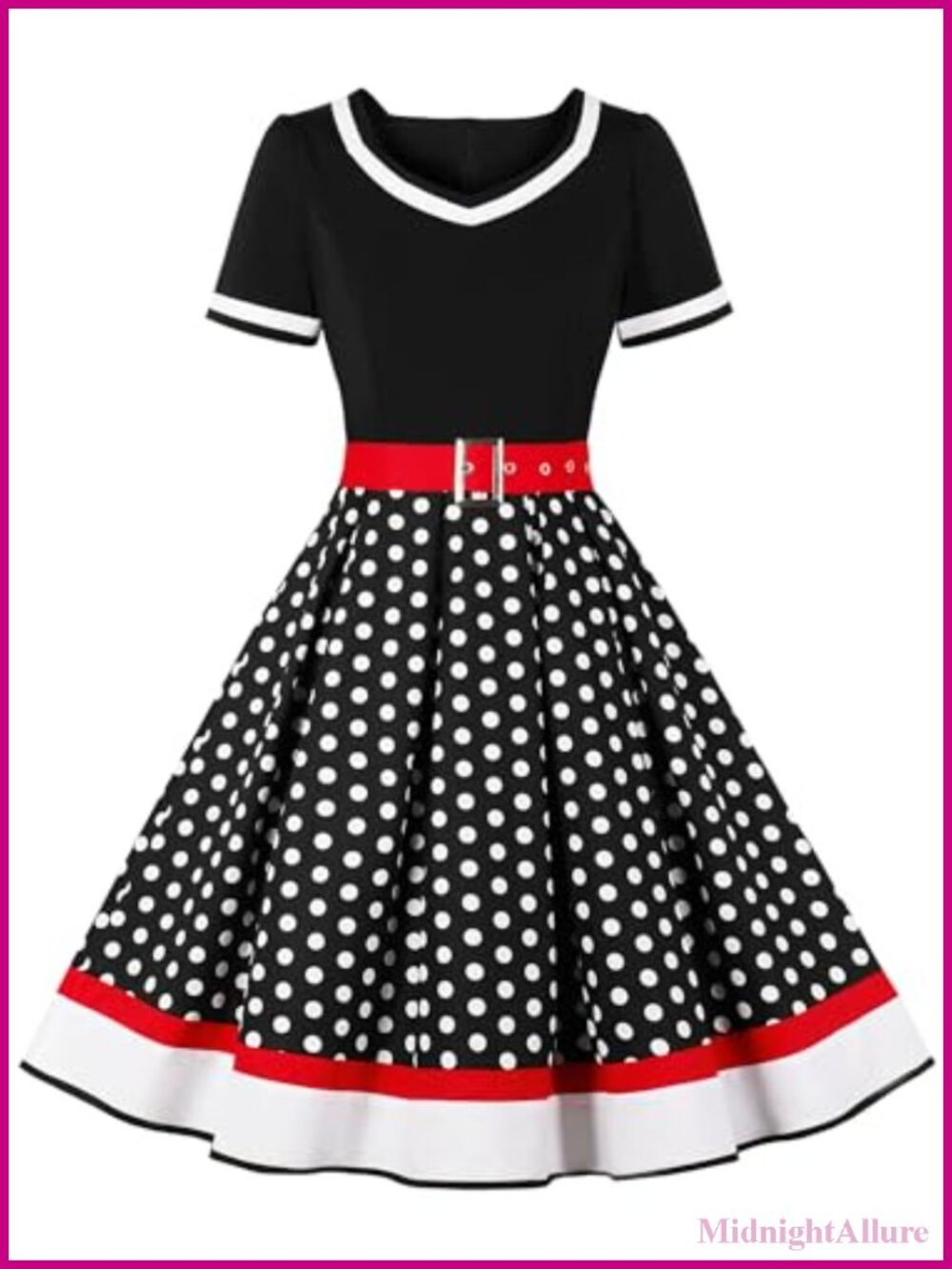 1950s Retro Rockabilly Swing Dress with Belt